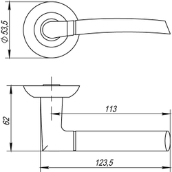 Ручка раздельная R.TL54.ARDEA (ARDEA TL) SN/CP-3 матовый никель/хром