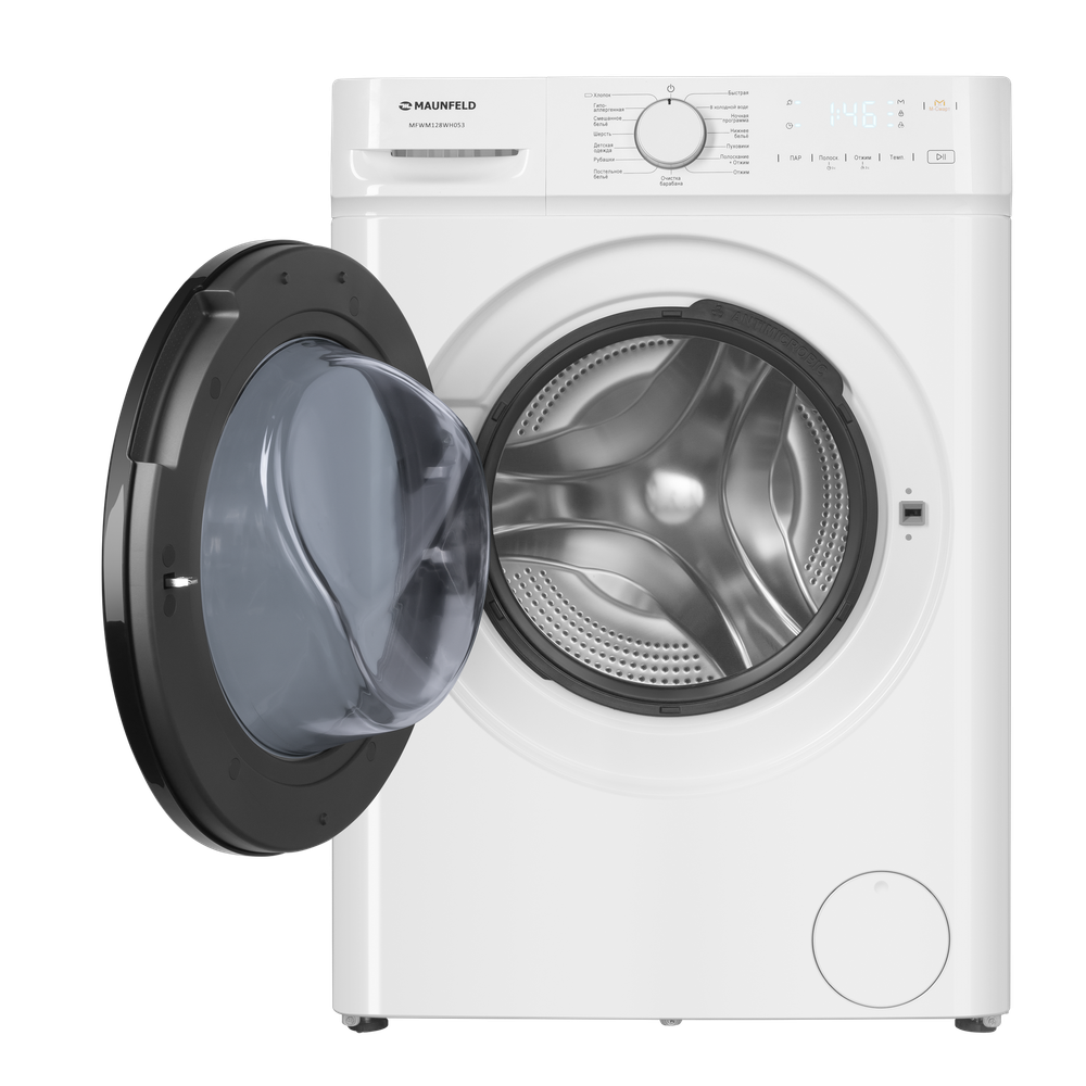 Стиральная машина c инвертором и паром  MAUNFELD MFWM128WH053