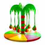 Электрическая карусель детская 4KIDS "Приключение на пальме"