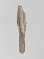 Спортивный костюм Yan Fashion 8083 вельветовый из кофты-полузамок и широкий брюк