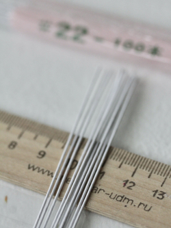 Проволока флористическая японская Белая для цветов №22 (белая оплетка, 100 шт.)