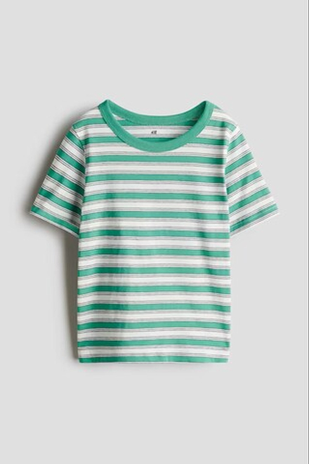 H&M Хлопковая футболка, зеленый