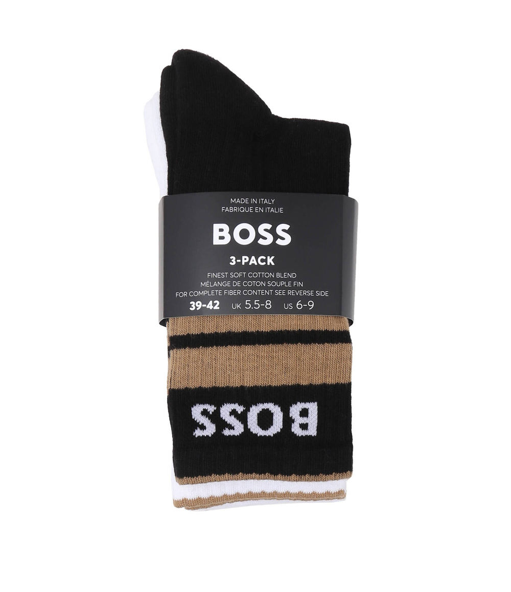 Носки 3 пары 3P QS Rib Stripe CC BOSS BLACK - коричневый(50515143)
