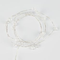 ULD-S1900-020-STB-2AA WHITE IP20 BEADS MINI Гирлянда светодиодная на батарейках 2AA не в-к. Бусины мини. 1.9м. 20 светодиодов. Белый свет. Провод прозрачный. TM Uniel