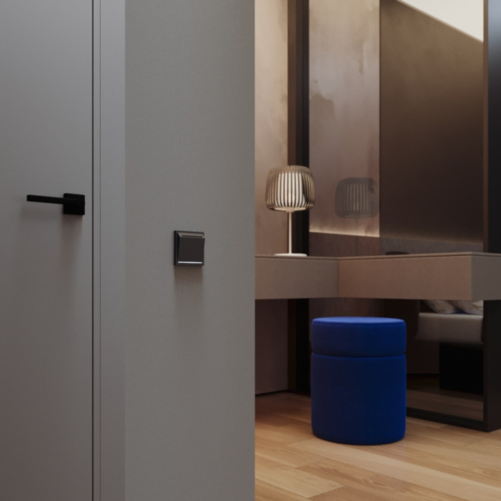 Выключатель встраиваемый VOLTUM S70 карточный 16А, (графит)