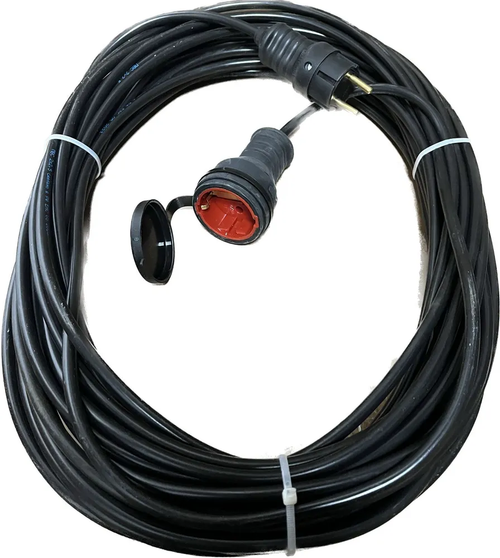 Удлинитель на бухте 15м /2х2,5 кабель ПВС / каучуковой вилка и розетка