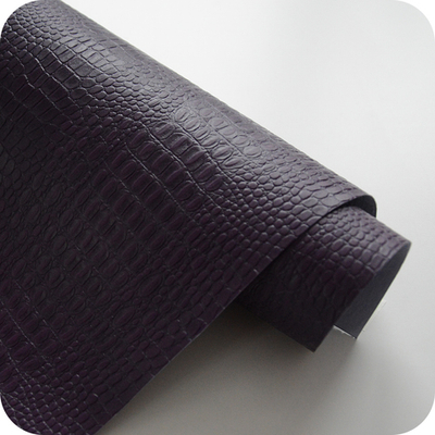 Кожзам переплетный с тиснением "Крокодил", темно-фиолетовый