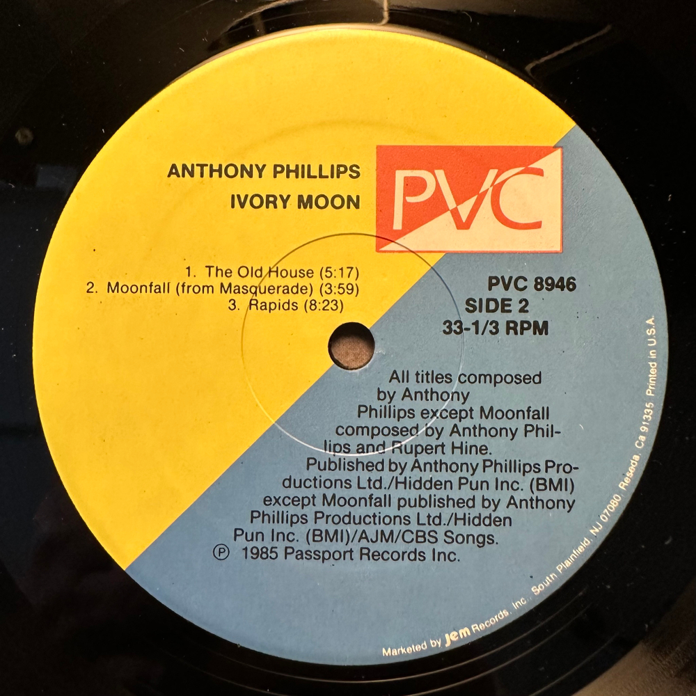 Anthony Phillips - Private Parts & Pieces VI "Ivory Moon" Piano Pieces 1971-1985 (США 1986г.)