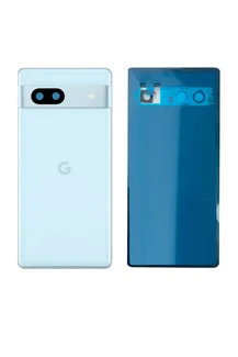 Задняя крышка для Google Pixel 7A голубой (Sea) со стеклом камеры