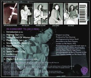 Deep Purple / In Concert '72 (2012 Mix)(CD)