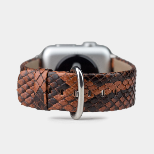 Ремешок для Apple Watch 44/45/46 mm из кожи питона, цвета Коньяк