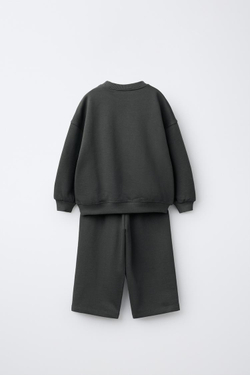 ZARA БАЗОВЫЙ КОМПЛЕКТ ТОЛСТОВКА И БРЮКИ-ДЖОГГЕРЫ, АНТРАЦИТОВО-СЕРЫЙ