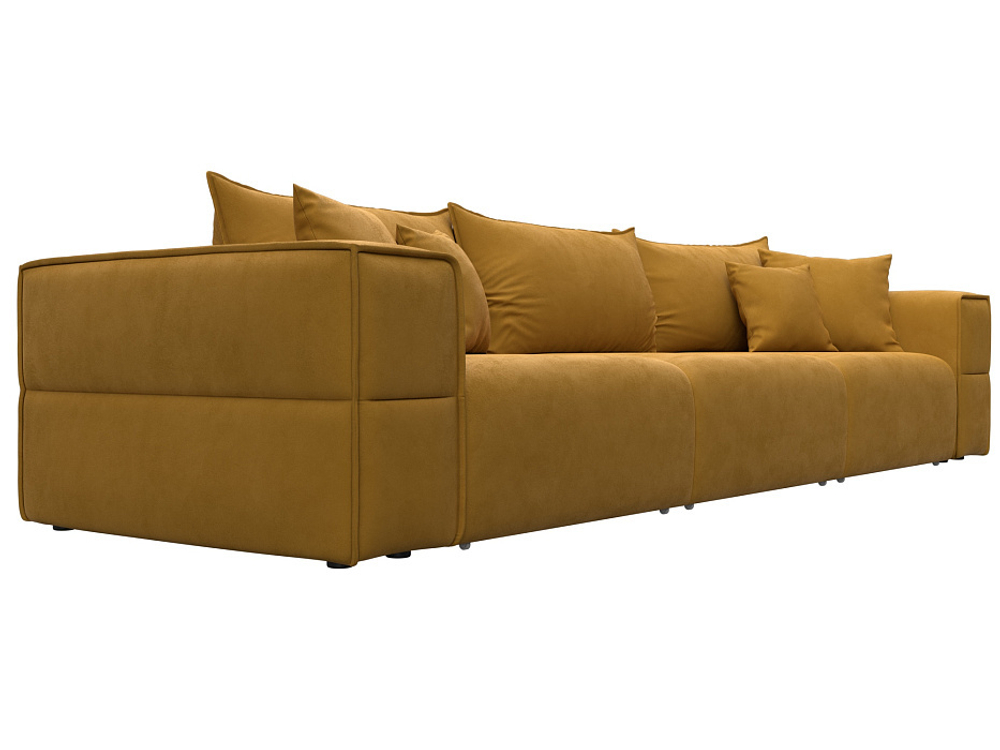 Диван прямой Лига-058 НПБ Лонг, BRUT 10 желтый, Велюр, 129402