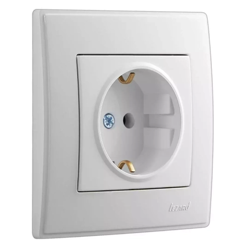 LESYA 705 0202 122В Розетка с/з ПБТ белая с белой вставкой (10шт)120шт