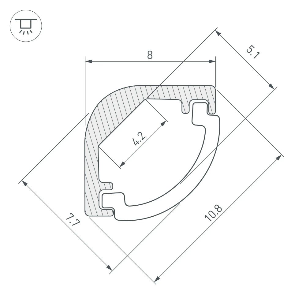 Профиль ARH-KANT-H8-2000 ANOD (Arlight, Алюминий) 036323