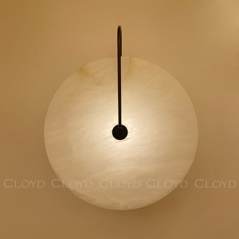 Бра Cloyd AXIOM-B W1 / Ø30 см - алебастр - черный (арт.20334)