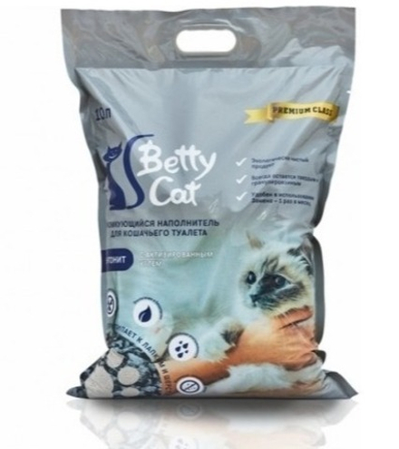 Наполнитель Betty Cat 10л Уголь Бентонитовый