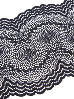 03-261 Кружево эластичное 21 см, ажур, черный 170