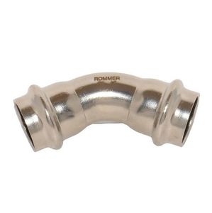 Угольники 45° Rommer двухраструбные прессовые из нерж. стали (RSS-0005)