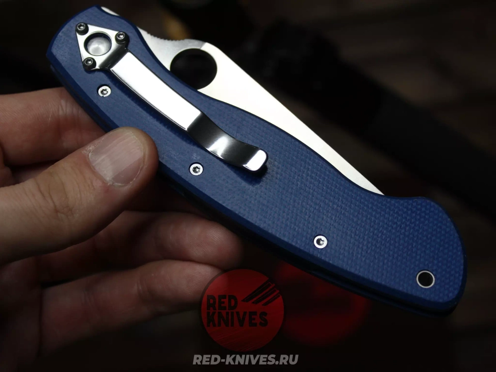 (Реплика Spyderco Military) Складной нож Steelclaw Боец-3 , синяя рукоять - сталь D2