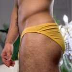 Желтые хлопковые трусы-слипы (Размер: M) (Цвет: желтый)