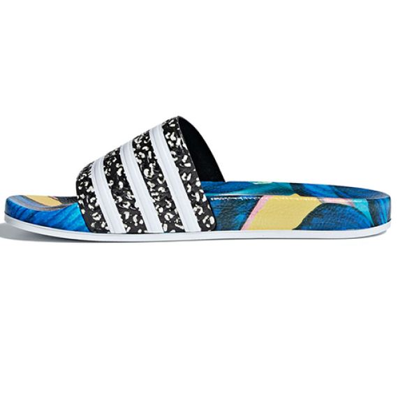 Adidas Adilette Slides 'Tropical Leaf Print'