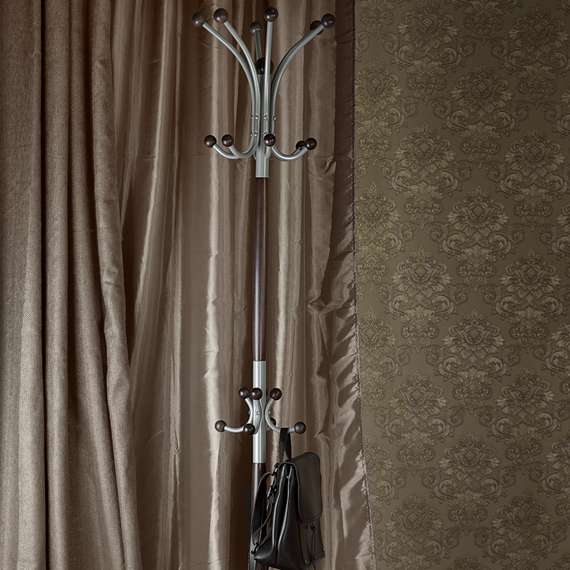 Вешалка напольная Д 1 металлик/ венге