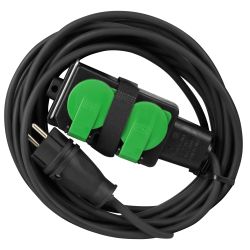 Удлинитель силовой ЭРА GREEN LINE UDL-KG-2x2,5m-5m-IP44 с крышками 4 розетки 5м КГ 2x2.5мм2 IP44 | Электротовары