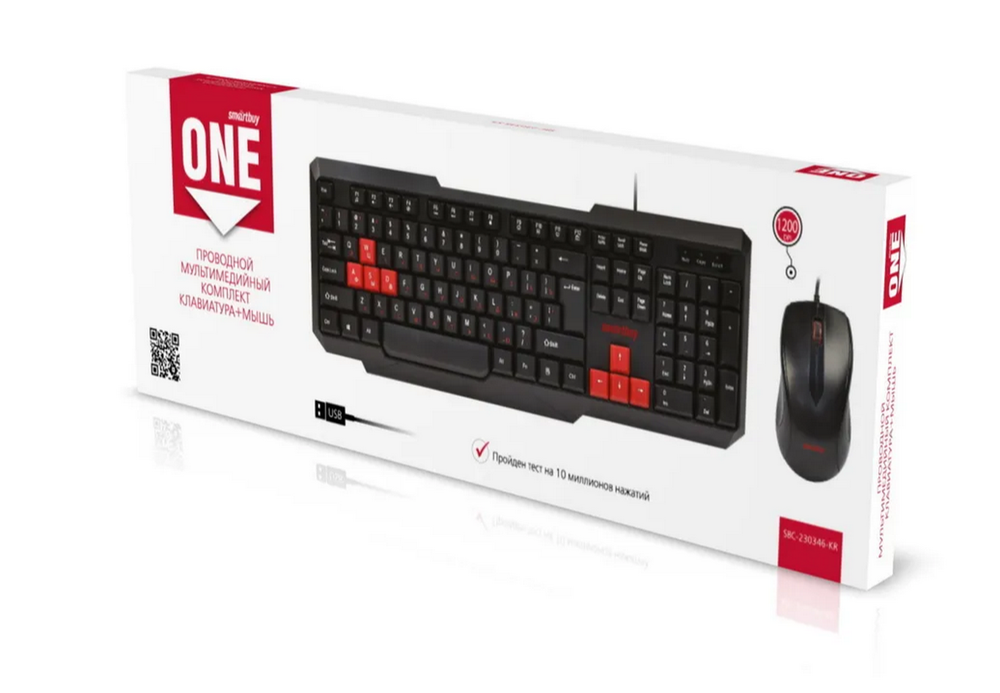 Клавиатура+мышь Smartbuy SBC-230346-KR ONE (проводной набор)
