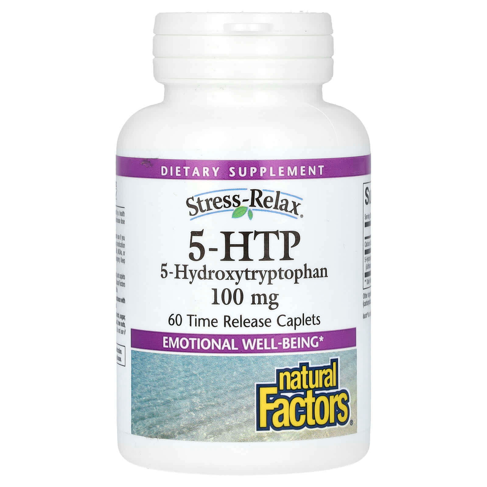 Natural Factors, Stress-Relax, 5-HTP, 100 мг, 60 капсул с медленным высвобождением