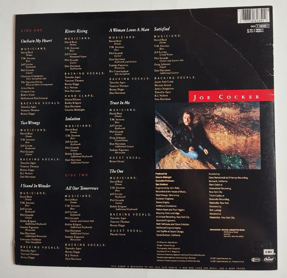 Винтажная виниловая пластинка LP Joe Cocker Unchain My Heart (Germany 1987) (NM)