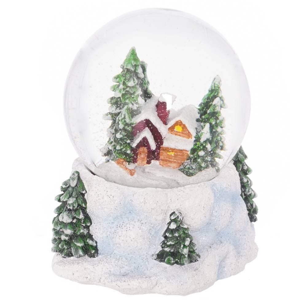 GAEM Фигурка декор в стекл шаре "Домик" (муз с ключ), D 10 см, L12 W12 H14,5 см, 2в.