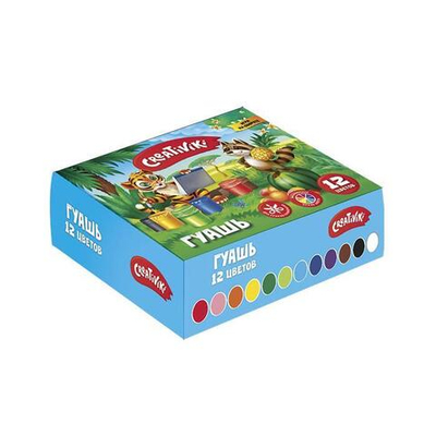 Гуашь 12 цветов 20 мл (Creativiki)