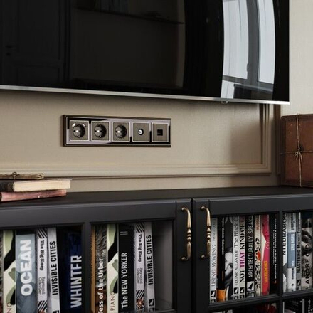 Накладка для розетки Ethernet RJ-45 и телефонной розетки RJ-11 (бронзовый)