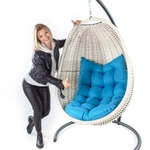 Кресло-кокон подвесной напольный Розовый с Коричневой подушкой (Комплект)