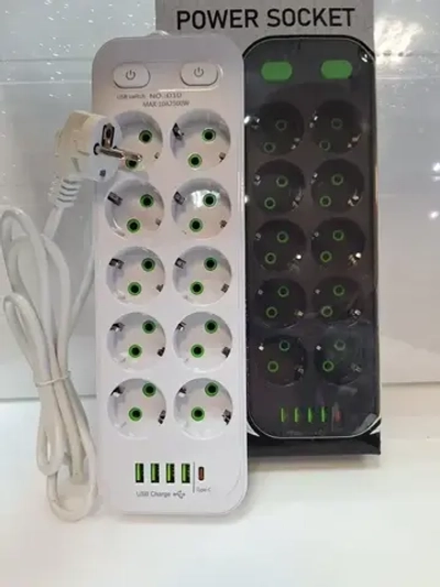 Сетевой фильтр 10 розеток 4 USB +Type-C белый, 712550055