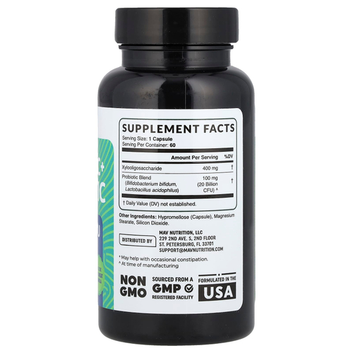 MAV Nutrition, Pre-Pro, пребиотик и пробиотик, 60 растительных капсул