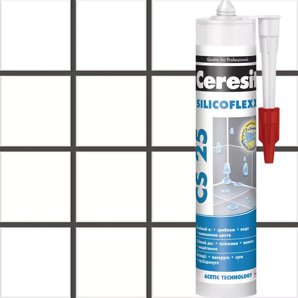 Герметик - затирка силиконовая Ceresit CS 25 Silicoflexx, графит , 280 мл 3000425