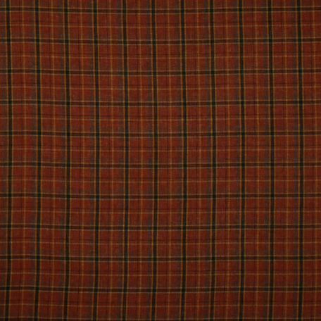 Легкий лен в клетку терракотового и коричневого цвета