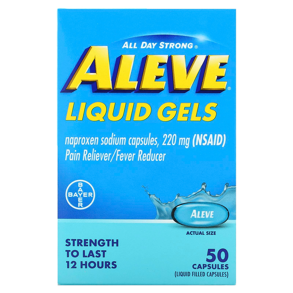 Aleve, Напроксен в капсулах, жидкие гели, 220 мг, 50 капсул