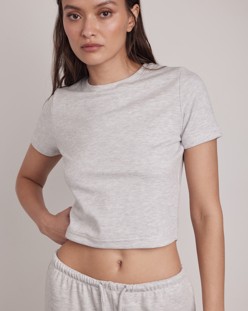 Топ Soft Cropped Tee in Grey Melange