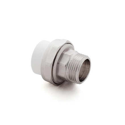 Муфта комбинированная разъемная (Американка) PPR наружная резьба 20х 3/4,  белый, RTP (10641)