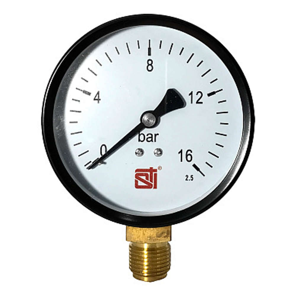 Манометр радиальный STI ∅100 16 bar (G½")