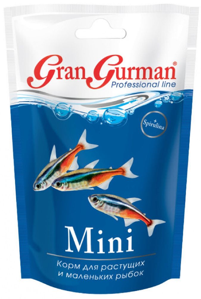 Gran Gurman корм для растущих и маленьких рыбок &quot;Mini&quot;, 30 г