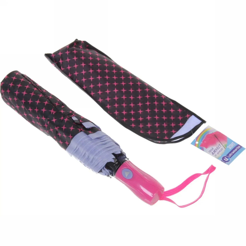 Зонт женский полуавтомат «Ультрамарин - Ореон», цвет микс, 8 спиц, d-100см, длина в слож. виде 30см