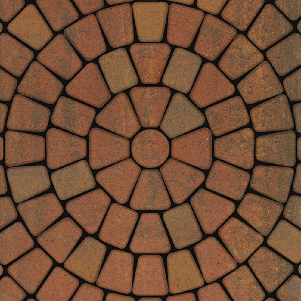 Тротуарная плитка КЛАССИКО (круг) - Листопад гладкий Арабская ночь, комплект из 3 видов плит