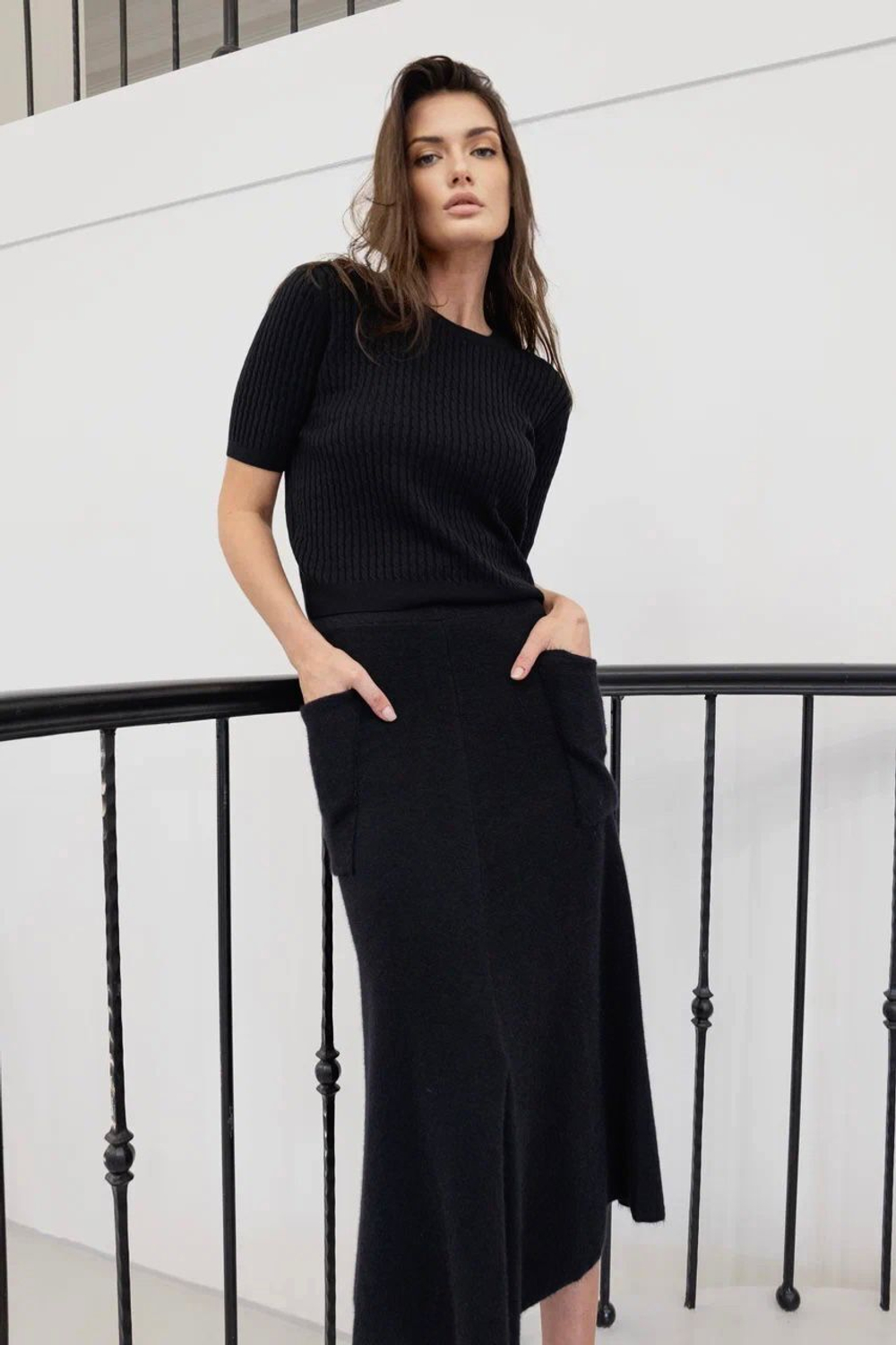 Юбка миди из ангоры