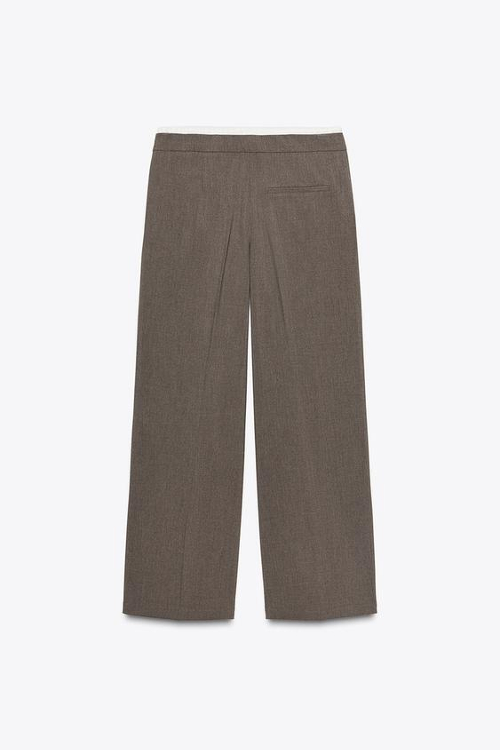 ZARA БРЮКИ-БОКСЕРЫ С КОНТРАСТНОЙ ДЕТАЛЬЮ, СЕРО-КОРИЧНЕВЫЙ