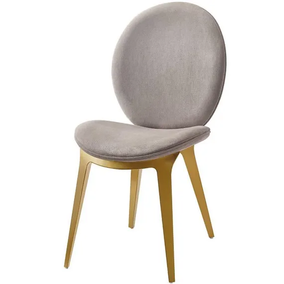 Стул Cava серо-бежевый с золотыми ножками