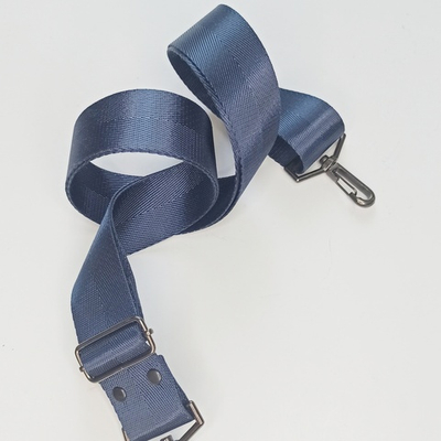 Гитарный ремень однотонный 4см Синий